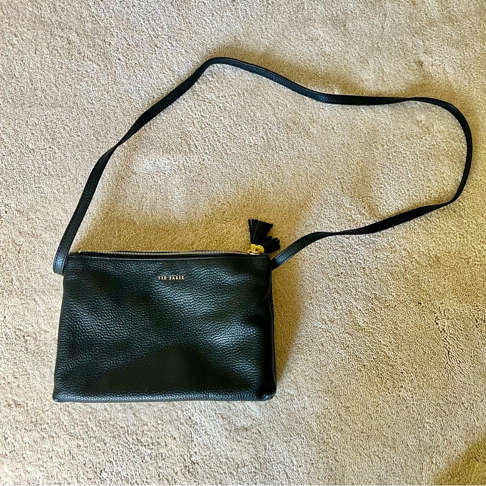 Ted Baker London Double Zip Leather Crossbody Bag